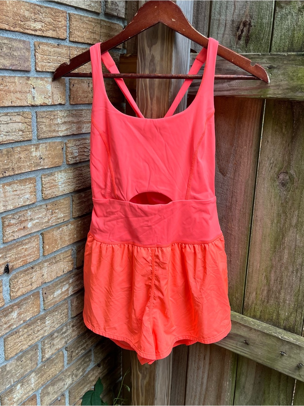 FP Movement by Free People Coral-Pink Active Runsie Romper